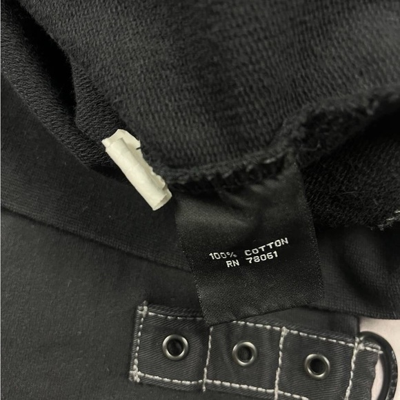 [192] Vintage Rare! Tripp NYC Black Moto Biker Punk Hoodie Jacket Handcuffs Sz M - Picture 5 of 5